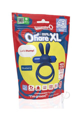 4B Ohare XL Silicone Rabbit Vibrating Cock Ring - Blueberry
