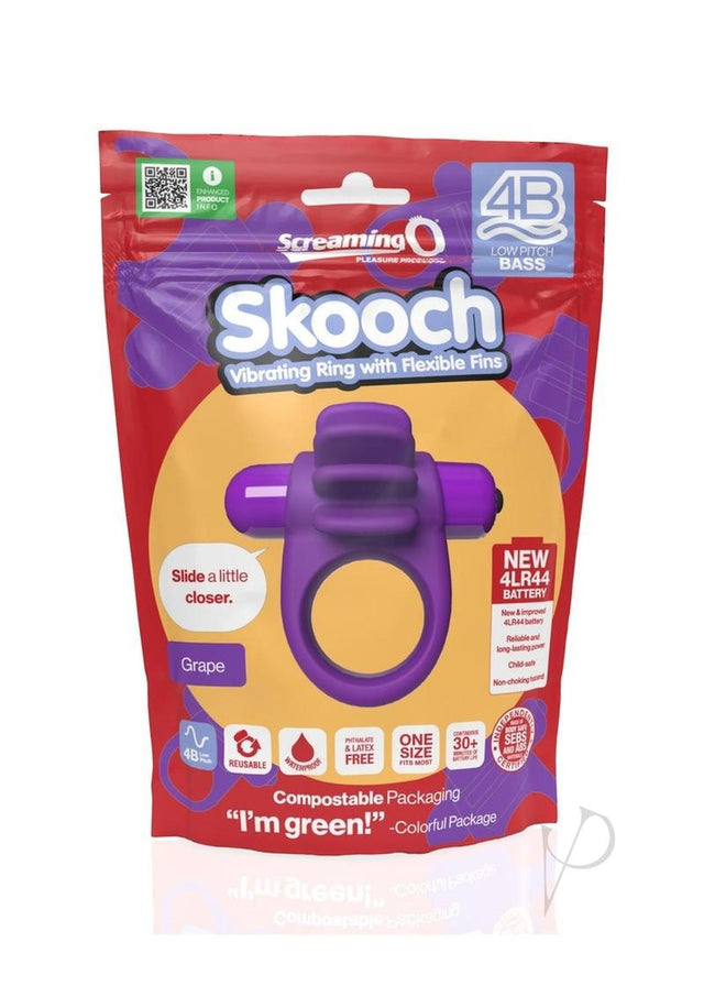 4B Skooch Vibrating Cock Ring with Clitoral Stimulator - Grape