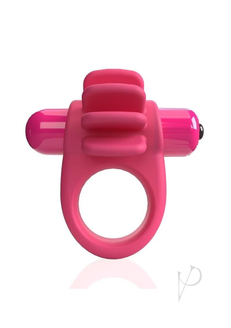 4B Skooch Vibrating Cock Ring with Clitoral Stimulator - Strawberry