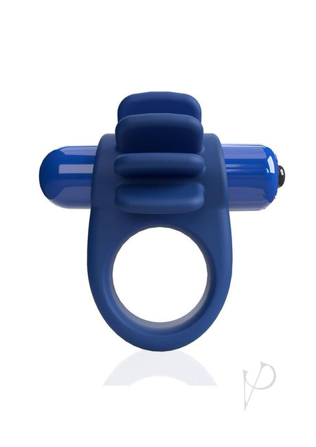 4B Skooch Vibrating Cock Ring with Clitoral Stimulator - Blueberry