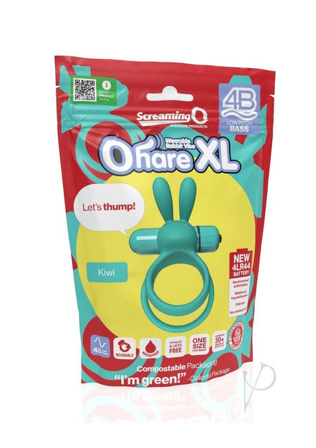 4B Ohare XL Silicone Rabbit Vibrating Cock Ring - Kiwi