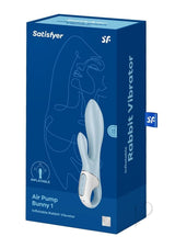 Satisfyer AIr Pump Bunny 1 Rechargeable Silicone Rabbit Vibrator - Blue/White