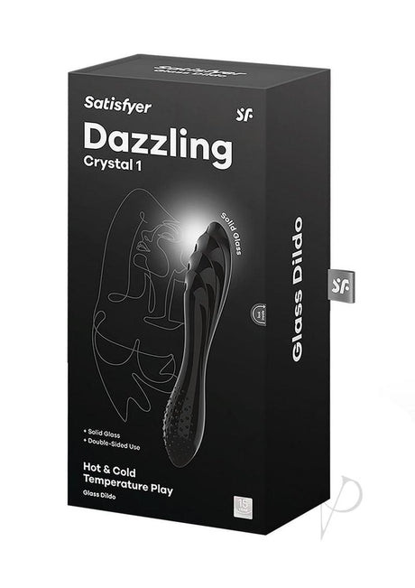 Satisfyer Dazzling Crystal 1 Glass Dildo - Black