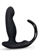 Envy Toys Tapper Rechargeable Silicone P-Spot Vibrator and Dual Stamina Ring with Remote Control - Black