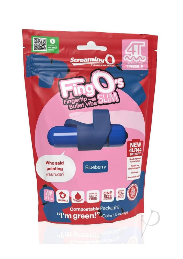 4T FingO Slim Finger Vibrator - Blueberry