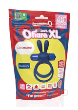 4T Ohare XL Silicone Rabbit Vibrating Cock Ring - Blueberry