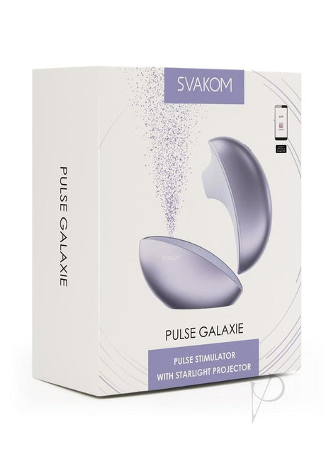 Svakom Pulse Galaxie App Compatible Rechargeable Silicone Clitoral Stimulator with Remote - Metallic Lilac