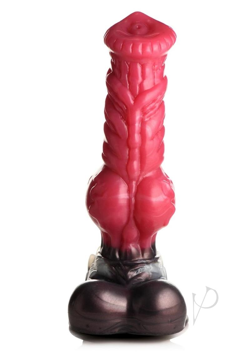 Creature Cocks Cujo Canine Silicone Dildo - Large - Red/Black