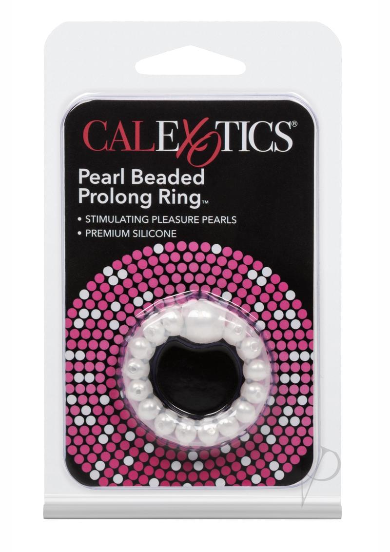 Pearl Beaded Prolong Silicone Cock Ring - White