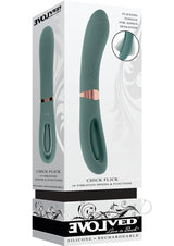 Chick Flick Rechargeable Silicone Dual Vibrator - Green