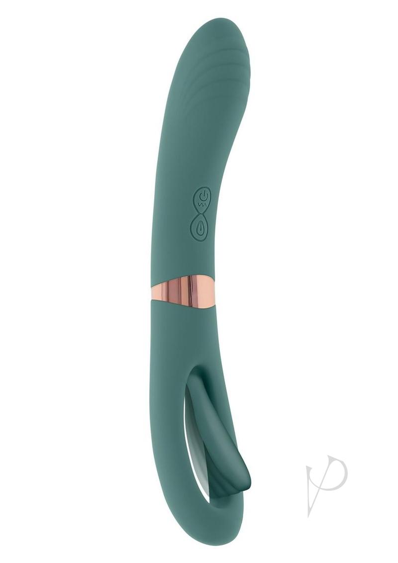 Chick Flick Rechargeable Silicone Dual Vibrator - Green