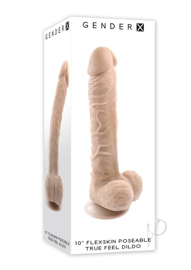 Gender X Flexskin Poseable True Feel Dildo 10in - Vanilla
