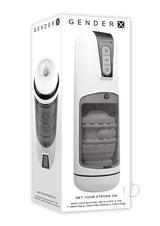 GX Get Your Stroke On Rechargeable Silicone Thrusting Stroker - White