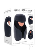 Zero Tolerance Lick the Tip Rechargeable Silicone Mouth Masturbator - Black