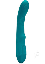 Nu Sensuelle Vivi Rechargeable Silicone Double Tapping Vibrator with Clitoral Stimulation - Emerald Green