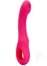 Nu Sensuelle Rhapsody Rechargeable Silicone Single Tapping Vibrator with Clitoral Stimulation - Deep Pink