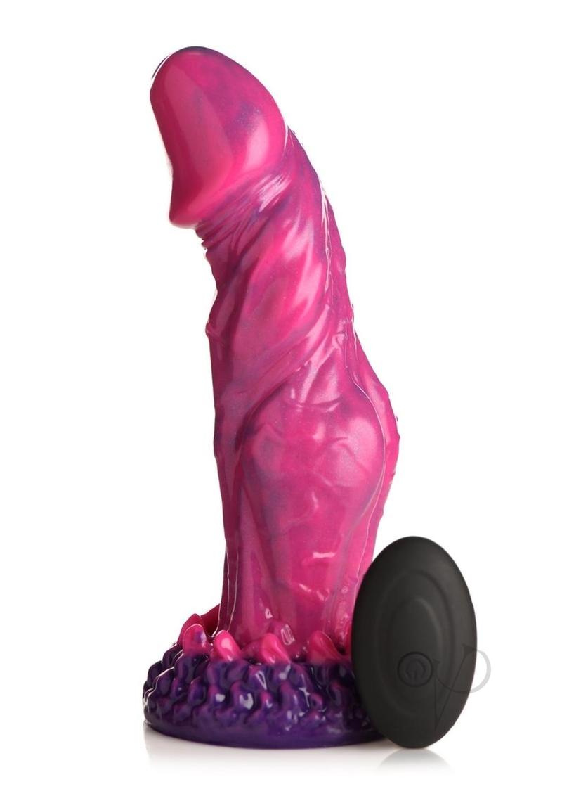 Creature Cocks Xenox Vibrating Rechargeable Silicone Dildo with Remote Control - Pink/Purple