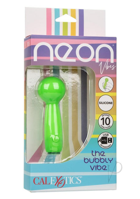 Neon Vibes The Bubbly Vibe Rechargeable Silicone Bullet Vibrator - Green