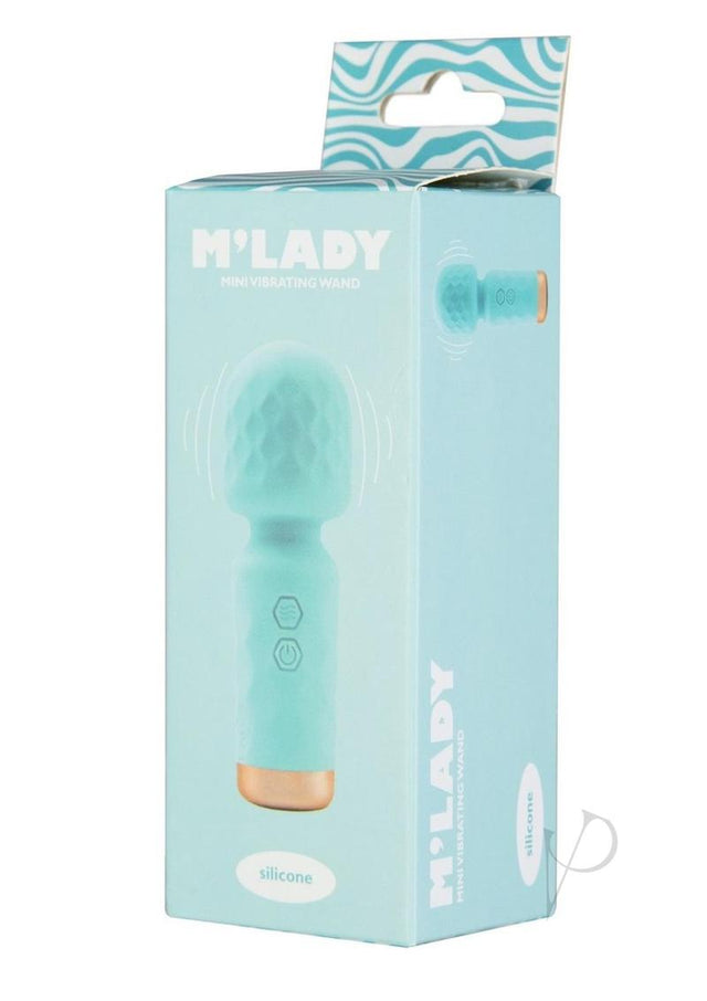 M'Lady Rechargeable Silicone Mini Vibrating Wand - Teal