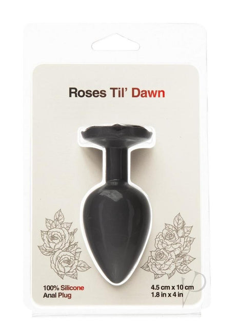 Roses Til Dawn Silicone Butt Plug - Large - Black