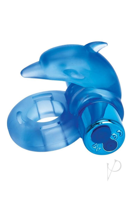 Bodywand Rechargeable Silicone Dancing Dolphin Ring - Blue