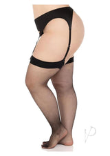 Leg Avenue Micro Net Spandex Stockings - 1X/2X - Black