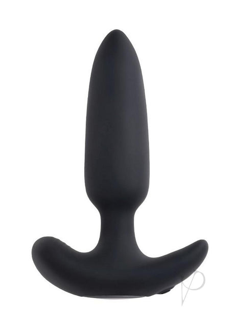 Selopa Black Beauty Rechargeable Silicone Vibrating Anal Plug with Remote Control - Black