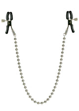 Nipple Play Silver Beaded Chain Nipple Clamps - Silver