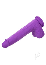 Gyrating and Thrusting Silicone Rechargeable Studs Dildo 7in - Purple