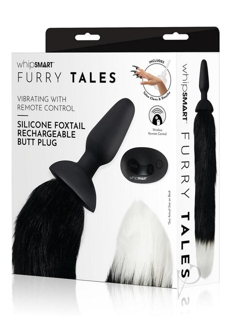 Whipsmart Silicone Remote Plug 3.75in with Fox Tail - Black