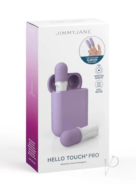 JimmyJane Hello Touch Pro Rechargeable Finger Massagers with Remote - Lavender/White