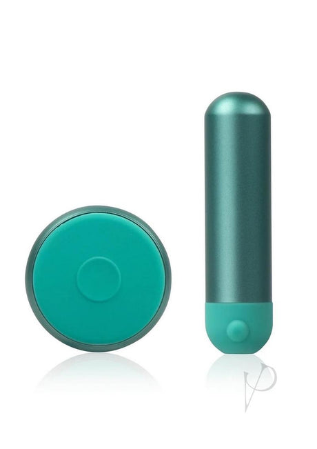 JimmyJane Mini Chroma Metal Rechargeable Bullet with Remote - Teal