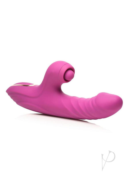 Inmi Bumping Bunny Thrusting Pulsing Rechargeable Silicone Rabbit Vibrator - Pink