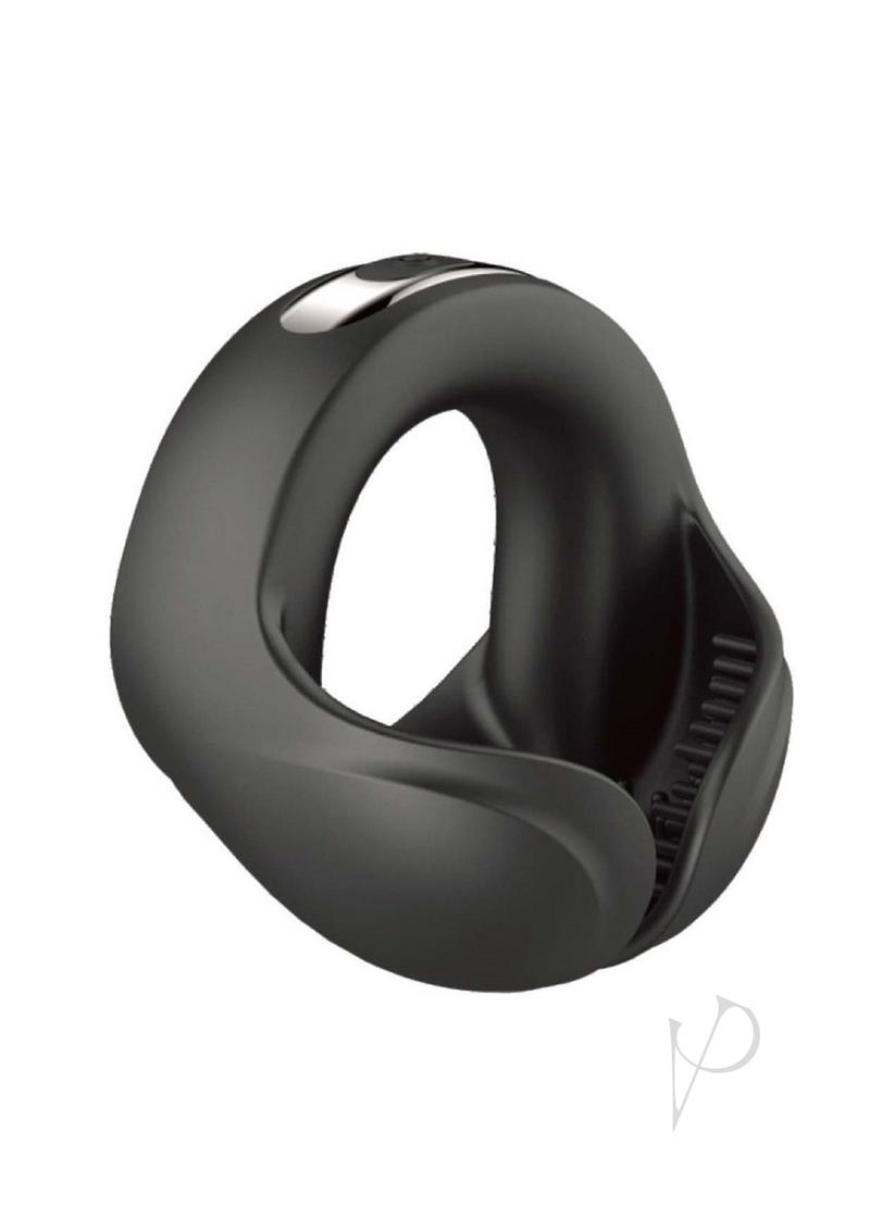 CockPower Scrotum Hugger Rechargeable Silicone Cock Ring- Black