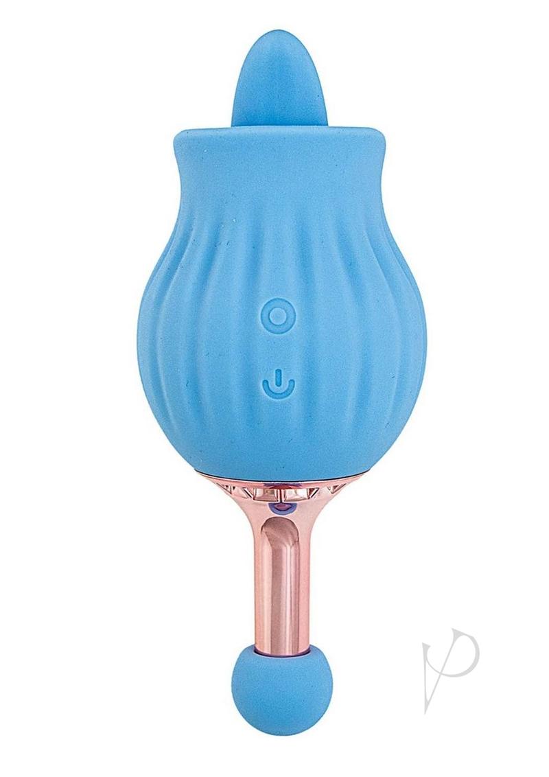 Clit-Tastic Rose Bud Rechargeable Silicone Clitoral Stimulator - Blue