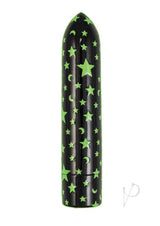 Glow Vibes Seeing Stars Rechargeable Glow-in-The-Dark Bullet - Black/Green