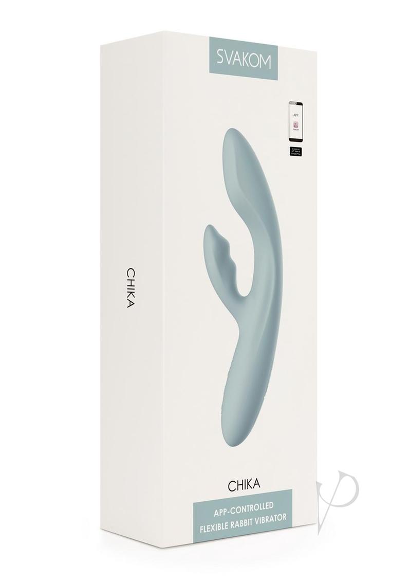 Svakom Chika Rechargeable Silicone App Compatible Interactive Rabbit Vibrator - Gray