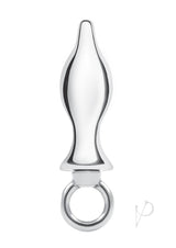 Blue Line Metal Tapered Butt Plug with Loop Hardware 2.5in - Stainless Steel