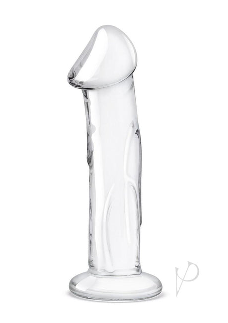 Glas Dildo Glass with Veins and Flat Base 6in - Clear