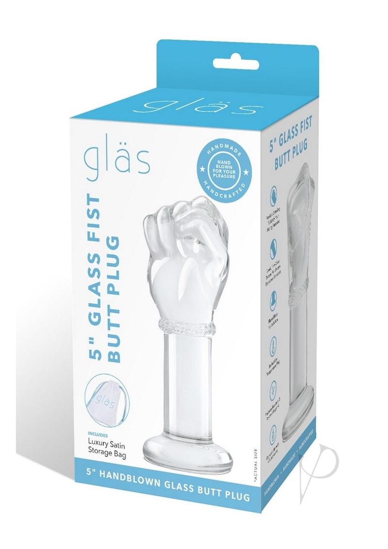 Glas Fist Glass Butt Plug 5in - Clear