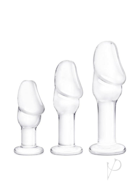 Glas Helmet Head Glass Anal Training Kit 4in, 5in, 6in (3 Piece) - Clear