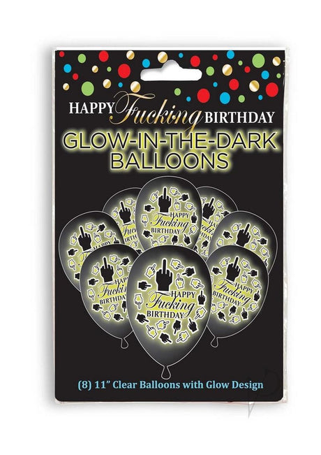 Happy F'ing Birthday Glow in The Dark Ballons (8 per Pack)