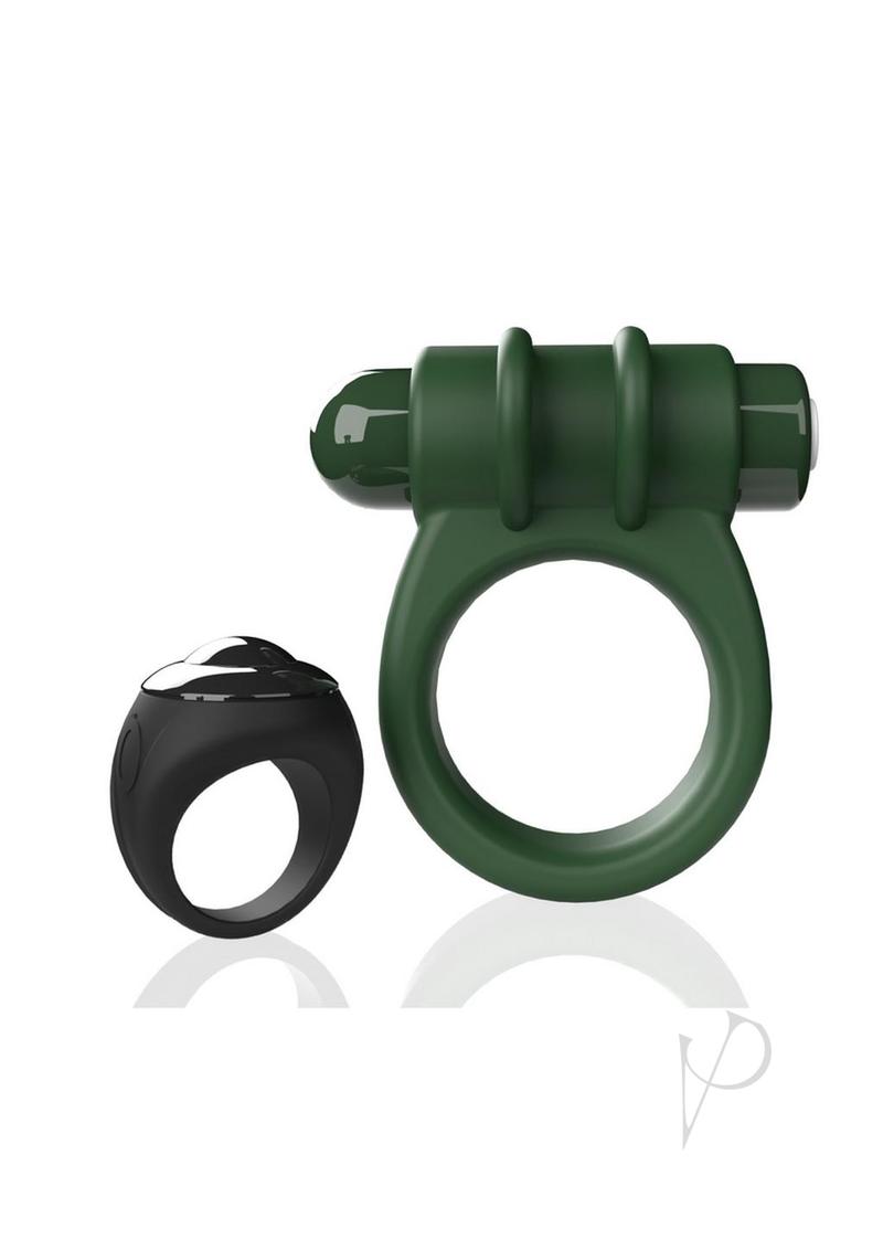 Screaming O Switch Silicone Rechargeable Vibrating Ring with Remote Control - Green