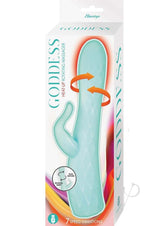 Goddess Heat Up Rotating Rechargeable Silicone Massager - Aqua