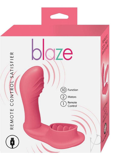 Blaze Remote Control Satisfier Rechargeable Silicone Mini Vibrator - Coral