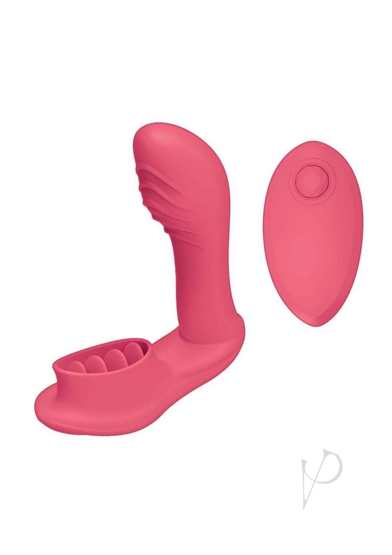 Blaze Satisfier Rechargeable Silicone Vibrator with Remote Control - Coral