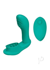 Blaze Satisfier Rechargeable Silicone Vibrator with Remote Control - Aqua