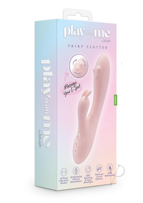 Play with Me Fairy Flutter Rechargeable Silicone Rabbit Vibrator - Pink