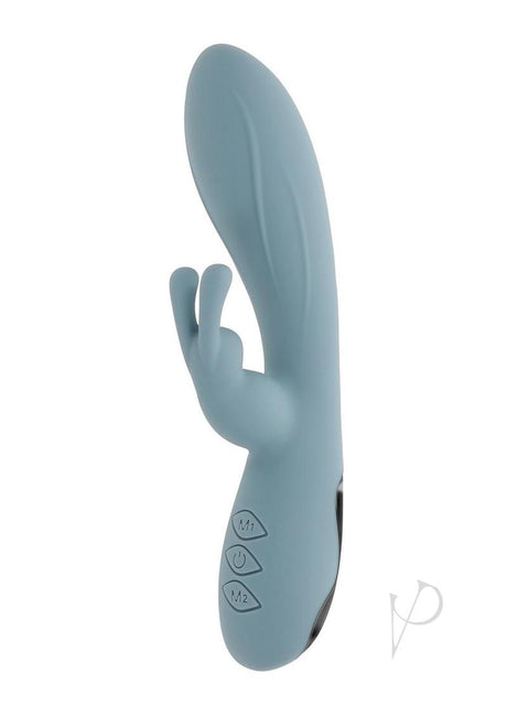 Boss Bunny Rechargeable Silicone Rabbit Vibrator - Blue