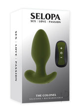 Selopa The Colonel Rechargeable Silicone Anal Plug - Green